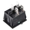 uxcell 2Pcs AC 16A/125V 16A/250V DPST 4P 2 Positions I/O Green Light On Off Button Boat Toggle Light Rocker Switch view 3