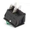 uxcell 2Pcs AC 16A/125V 16A/250V DPST 4P 2 Positions I/O Green Light On Off Button Boat Toggle Light Rocker Switch view 4