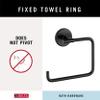 Delta Hand Towel Holder | Square Matte Black Ring for Hanging Towels in Kitchen, Bathroom | Trinsic Accessories view 3