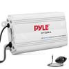 Pyle Auto 4-Channel Marine Amplifier - 200 Watt RMS 4 OHM Full Range Stereo with Wireless Bluetooth & Powerful Prime Speaker - High Crossover HD Music Audio Multi Channel System PLMRMB4CW White view 1