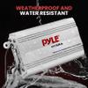 Pyle Auto 4-Channel Marine Amplifier - 200 Watt RMS 4 OHM Full Range Stereo with Wireless Bluetooth & Powerful Prime Speaker - High Crossover HD Music Audio Multi Channel System PLMRMB4CW White view 2