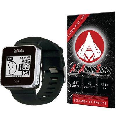 Ace Armor Shield Shatter Resistant Screen Protector for the GolfBuddy GB8-VT3-14 Smart Golf Watch / Military Grade / High Definition / Maximum Screen Coverage / Supreme Touch Sensitivity /Dry or Wet Easy Installation with free lifetime replacement wa