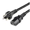 Amazon Basics PC Power Cord, 12 feet, Replacement AC Power Cord for Computer, Monitor, TV, Printer, 3 Prong, 18 AWG, 125 Volts, Black view 1