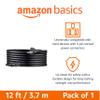 Amazon Basics PC Power Cord, 12 feet, Replacement AC Power Cord for Computer, Monitor, TV, Printer, 3 Prong, 18 AWG, 125 Volts, Black view 2