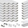 Muzata 40Pack 3.3FT Silver LED Strip Channel with Milky Diffuser U1SW WW view 1