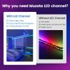 Muzata 40Pack 3.3FT Silver LED Strip Channel with Milky Diffuser U1SW WW view 3