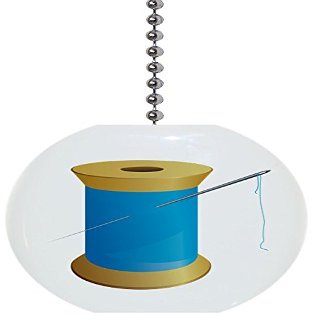 Blue Thread Solid Ceramic Fan Pull