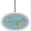 Laundry on Line Solid Ceramic Fan Pull view 1