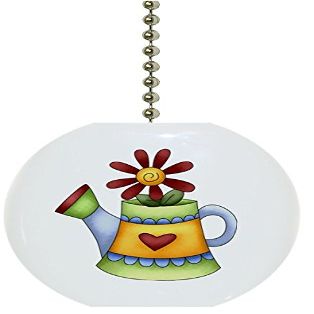 Watering Can Solid Ceramic Fan Pull