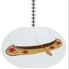 Canoe Tribal Art Solid Ceramic Fan Pull view 1