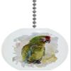 Green Parrot Watercolor Solid Ceramic Fan Pull view 1