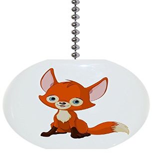 Baby Fox Solid Ceramic Fan Pull