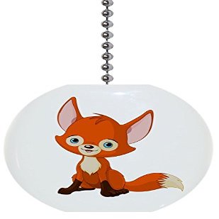 Baby Fox Solid Ceramic Fan Pull