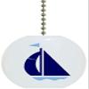 Navy & Light Blue Sailboat Solid Ceramic Fan Pull view 1