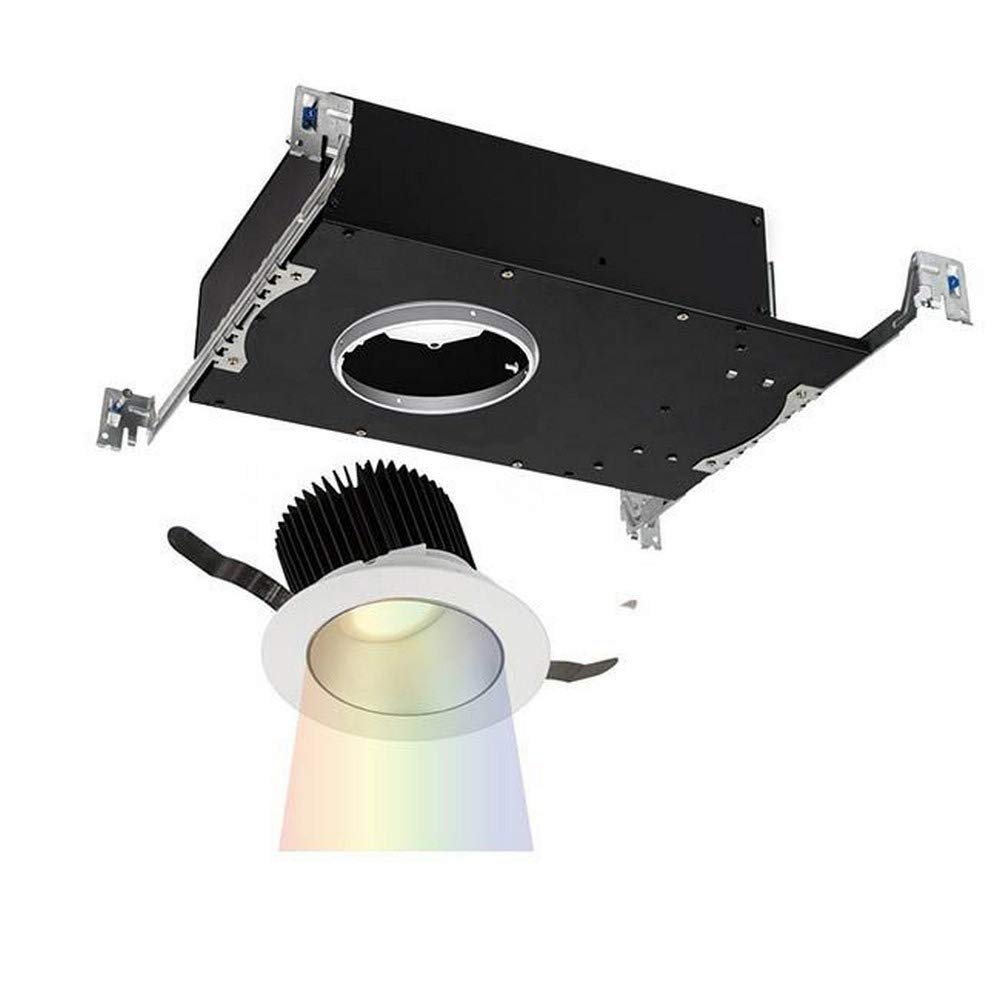 WAC Lighting R3ARWT-A840-HZWT Aether Round Wall Wash Trim with LED Light Engine Flood 50 Beam 4000K Cool White, Haze White