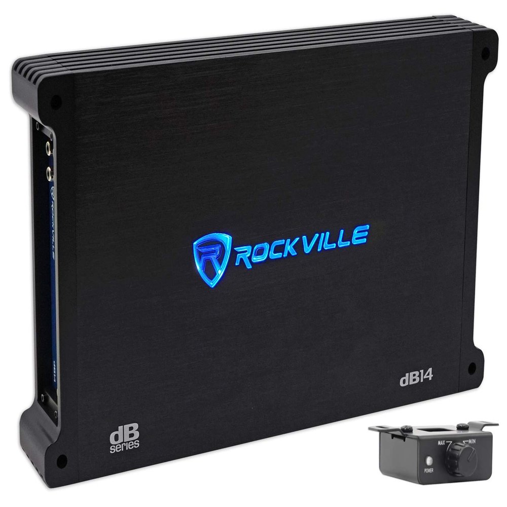 Rockville dB14 Mono Car Amplifier, 4000W, Class-D, Dyno-Certified, Subsonic Filter, EQ, Crossover, Bass Remote, Perfect for Subwoofers, and Car Audio