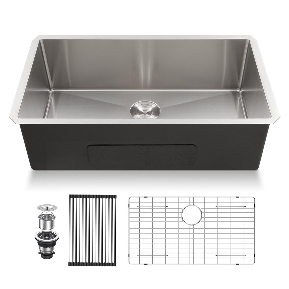 Lordear 32 Undermount Kitchen Sink SUS304 Stainless Steel 16 Gauge