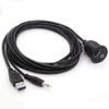 BSHTU USB 3.0 Flush Mount Cable - USB 3.0 and 3.5mm Aux Extention Mount, Flush, Dash, Panel Mount Cable 1/8 AUX for Car Bike Boat Motorcycle Radio Stereo Android (2 Meter/6Ft) view 2