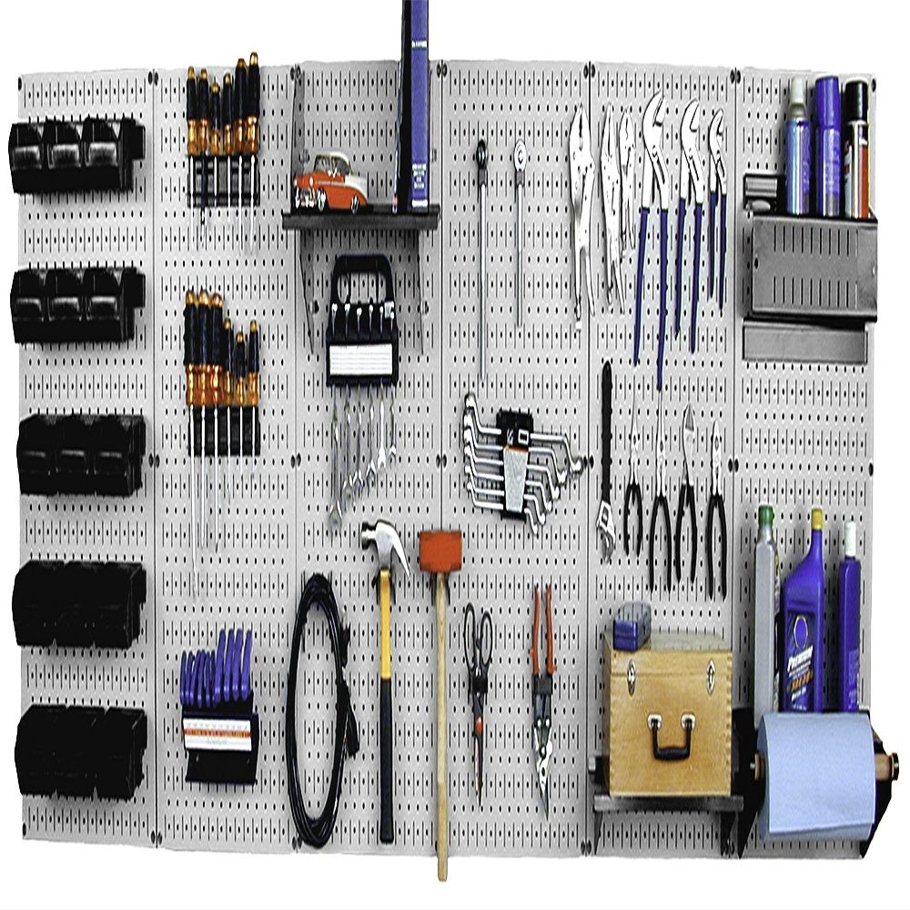 Wall Control 30-WRK-800GB Master Workbench Metal Pegboard Tool Organizer,Gray/Black