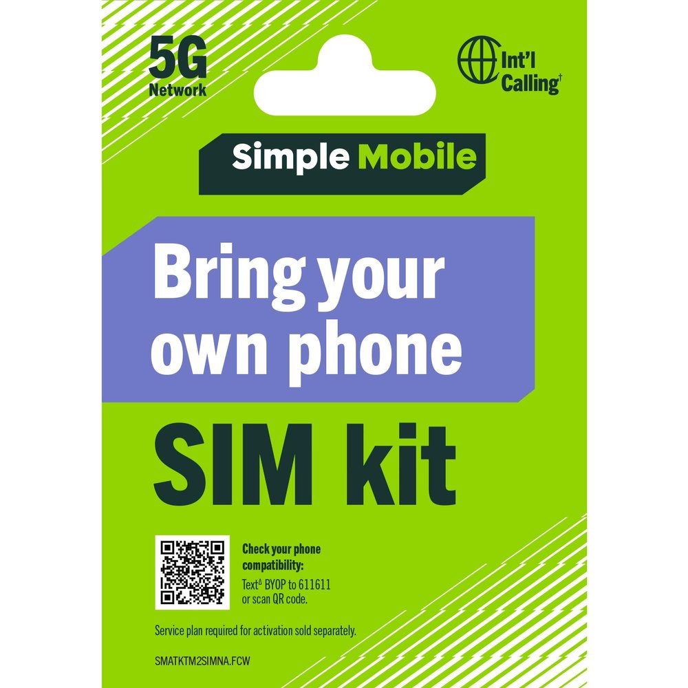 Simple Mobile Bring Your Own Phone 3-in-1 Prepaid SIM Kit