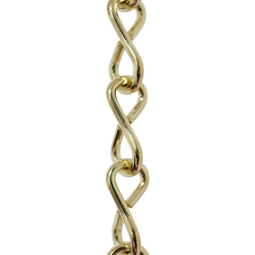 RCH Hardware CH-S50-16-PB Steel Basket Chain 15 Gauge, Polished Brass (1 Foot)