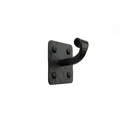 Bushere and Son Rustic Farmhouse Wrought Iron Hook BHH10 (Black)