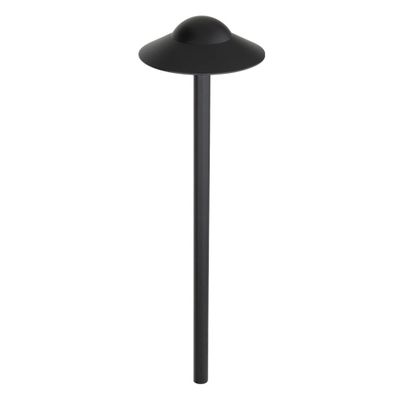 WAC Landscape Lighting, Canopy LED 12V Path and Area Light with 8.5in Round Cap 2700K Warm Built-in LED in Black