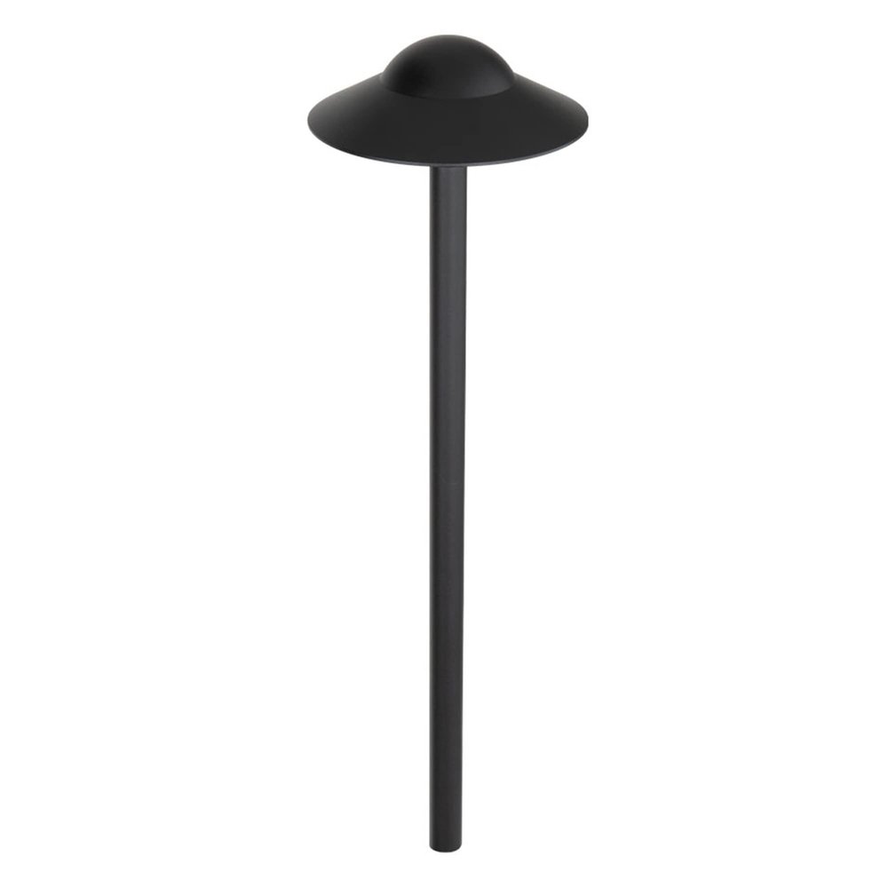 WAC Landscape Lighting, Canopy LED 12V Path and Area Light with 8.5in Round Cap 2700K Warm Built-in LED in Black