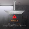 Derpras 16 Inch Square Rain Shower Head, 304 Stainless Steel, Ultra Thin High Pressure Bathroom Rainfall Showerhead (Brushed Nickel) (324 Jets) view 2