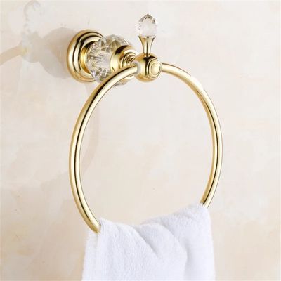 GH8 Crystal Towel Bar Ring for Bathroom Accessories (Golden)