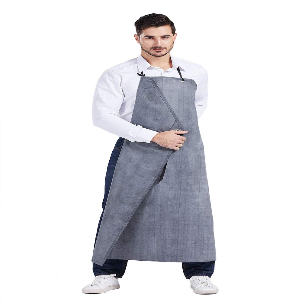 Nanxson Mens Apron Thick Rubber Waterproof Apron Factory Butcher Adjustable Working Apron CF3024 Black