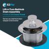 EZ-FLO Lift-n-Turn Bath Drain Assembly Kit, 1-1/2 in. x 11.5 Coarse Thread, 2-7/8 in. OD Flange, 5/16 in. Tapped Zinc Body, Chrome Plated, 35233 view 2