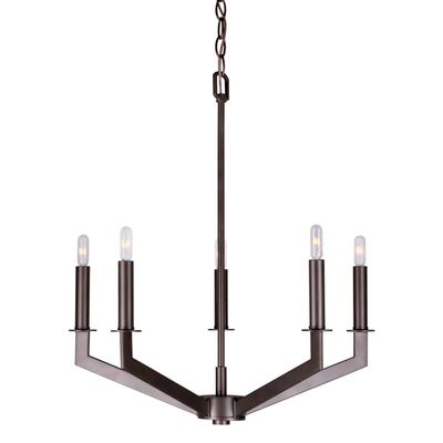 Forte 7085-05-32 Five Light Chandelier, Antique Bronze