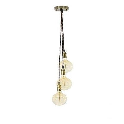 Antique Brass Pendant Light Chandelier with Brown Brass Staggered Modern Pendants Hangout Lighting