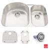 Kindred KSDCRU/9 Undermount Double Bowl Stainless Steel Kitchen Sink, Silk view 2