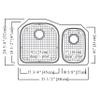 Kindred KSDCRU/9 Undermount Double Bowl Stainless Steel Kitchen Sink, Silk view 3