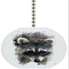 Raccoon Head Watercolor Solid Ceramic Fan Pull view 1