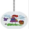 Stick Woman Laundry Solid Ceramic Fan Pull view 1