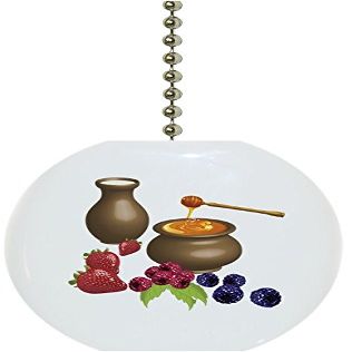 Milk Honey Berries Solid Ceramic Fan Pull