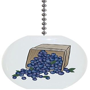 Blueberries Basket Solid Ceramic Fan Pull