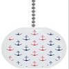 Red and Blue Anchor Pattern Solid Ceramic Fan Pull view 1