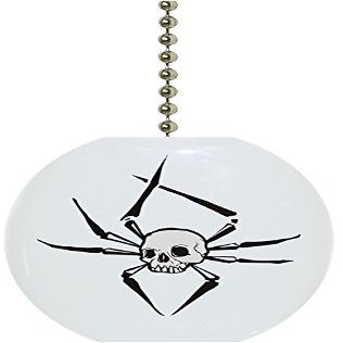 Spider Skull Solid Ceramic Fan Pull
