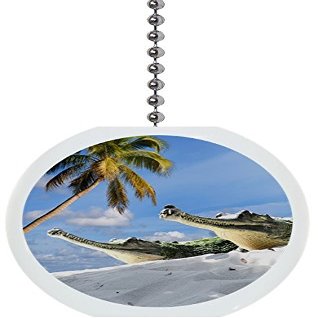 Crocodiles on Beach Solid Ceramic Fan Pull