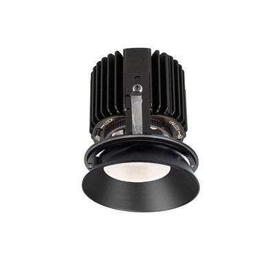 WAC Lighting R4RD1L-W835-BK Volta - 5.75" 36W 60 3500K 85CRI 1 LED Round Shallow Regressed Invisible Trim with Light Engine, Black Finish with Textured Glass