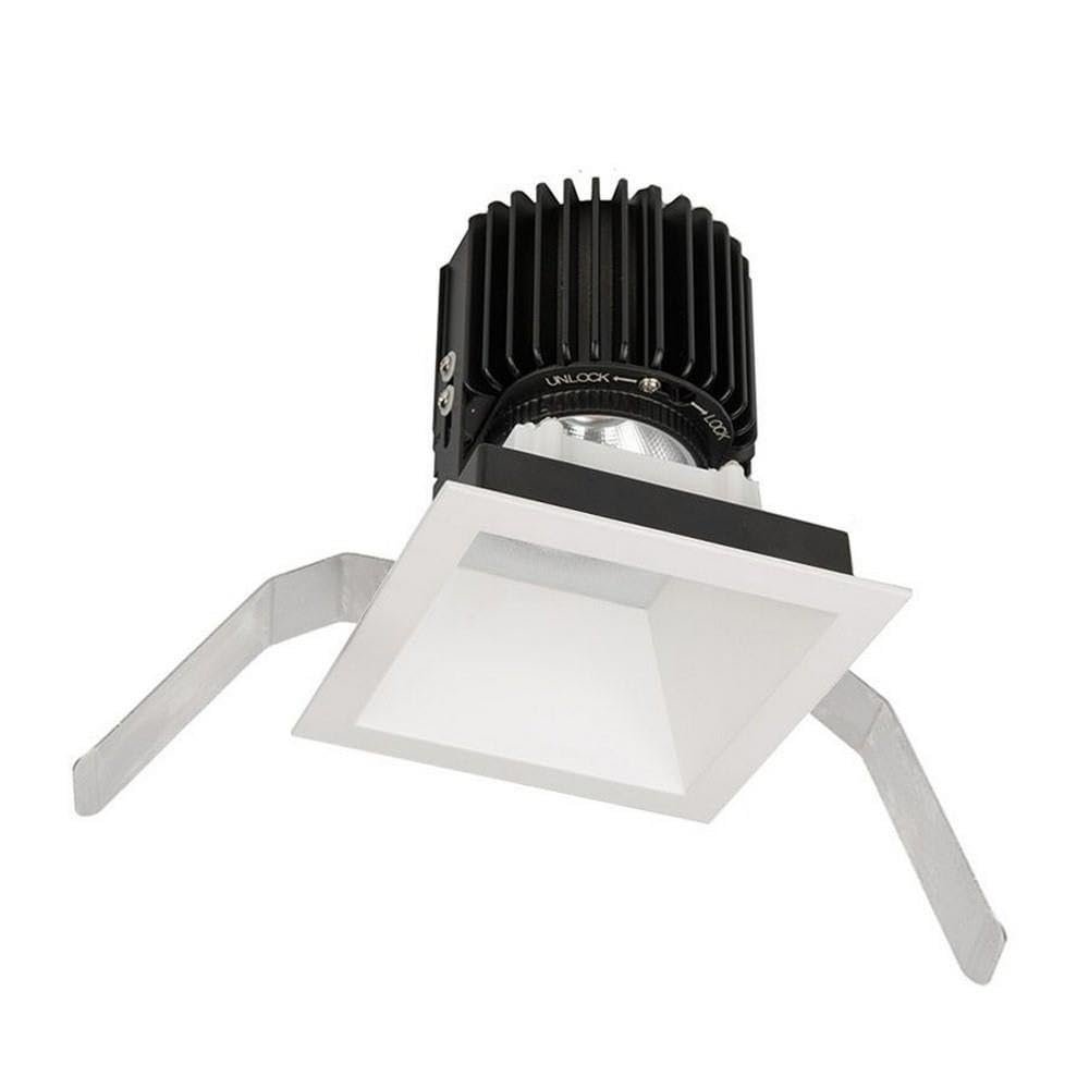 WAC Lighting R4SD2T-S835-WT Volta - 6.39" 36W 15 3500K 85CRI 1 LED Square Regressed Trim with Light Engine, White Finish with Textured Glass