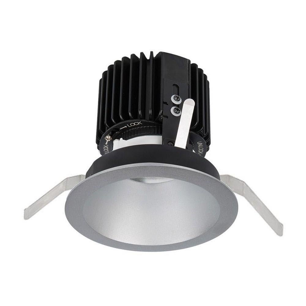 WAC Lighting R4RD2T-F840-HZ Volta - 6.39" 36W 45 4000K 85CRI 1 LED Round Regressed Trim with Light Engine, Haze Finish with Textured Glass