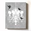Modern Paris Shabby Chic Chandelier - Paisley & Lovebirds Stretched Canvas Nursery Decor - Wall Art that Makes a Memorable Baby Gift - Wooden Frame Construction - Ready to Hang 10X12 view 1