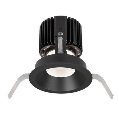 WAC Lighting R4RD1T-F830-BK Volta - 5.75" 36W 45 3000K 85CRI 1 LED Round Shallow Regressed Trim with LED Light Engine, Black Finish with Textured Glass