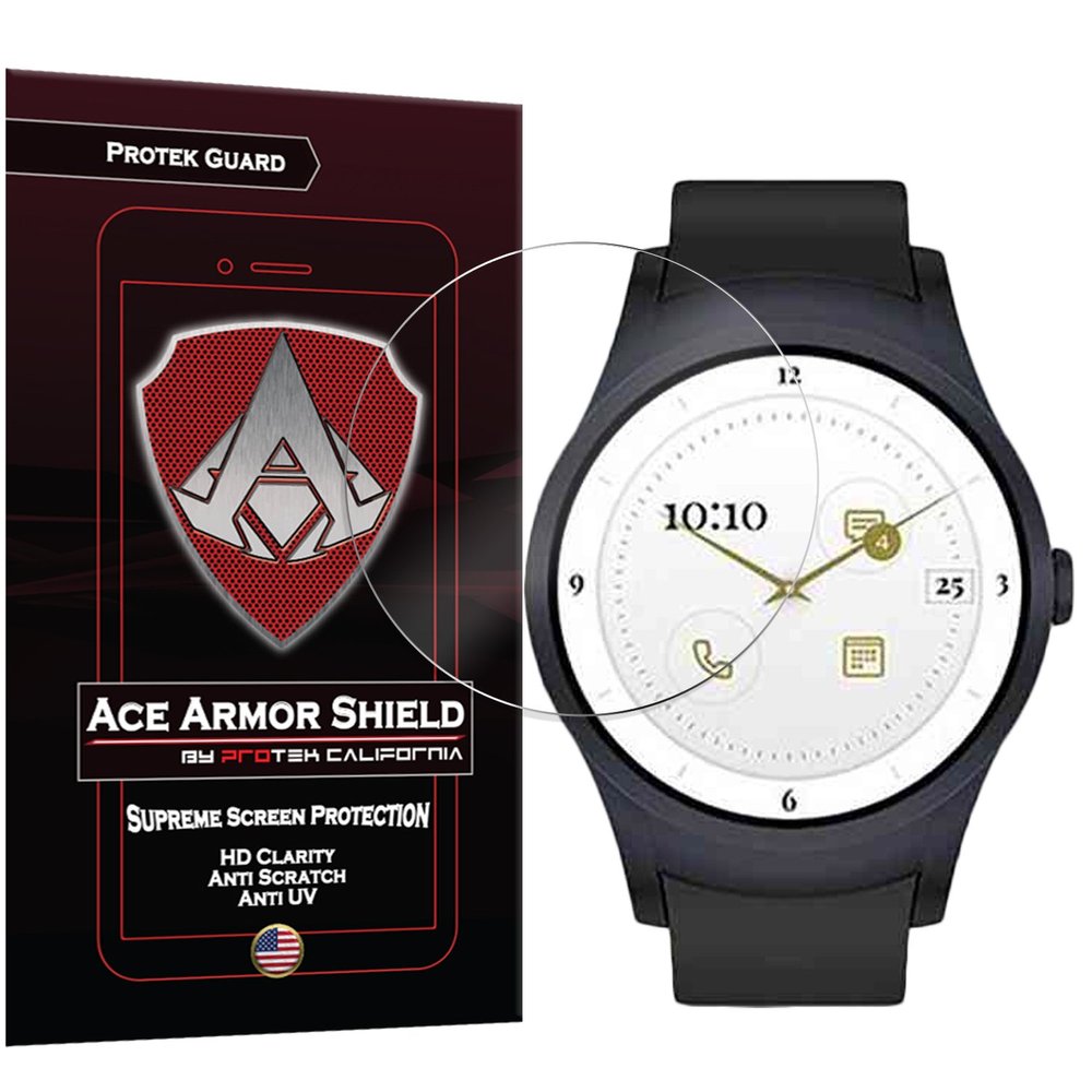 Ace Armor Shield Protek Guard Screen Protector for The Verizon Wear24 Wear 24 Android Wear 2.0 smartwatch with Free Lifetime Replacement Warranty