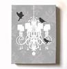 Modern Paris Shabby Chic Chandelier - Paisley & Lovebirds Stretched Canvas Nursery Decor - Wall Art that Makes a Memorable Baby Gift - Wooden Frame Construction - Ready to Hang 12X16 view 1